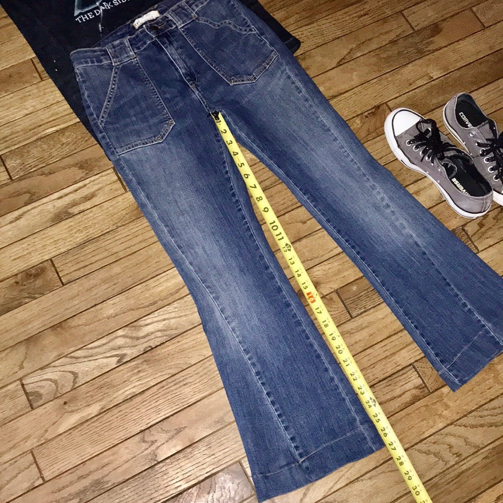 SOLD! Free People Petite High Rise Flare Jeans - Picture 3 of 8